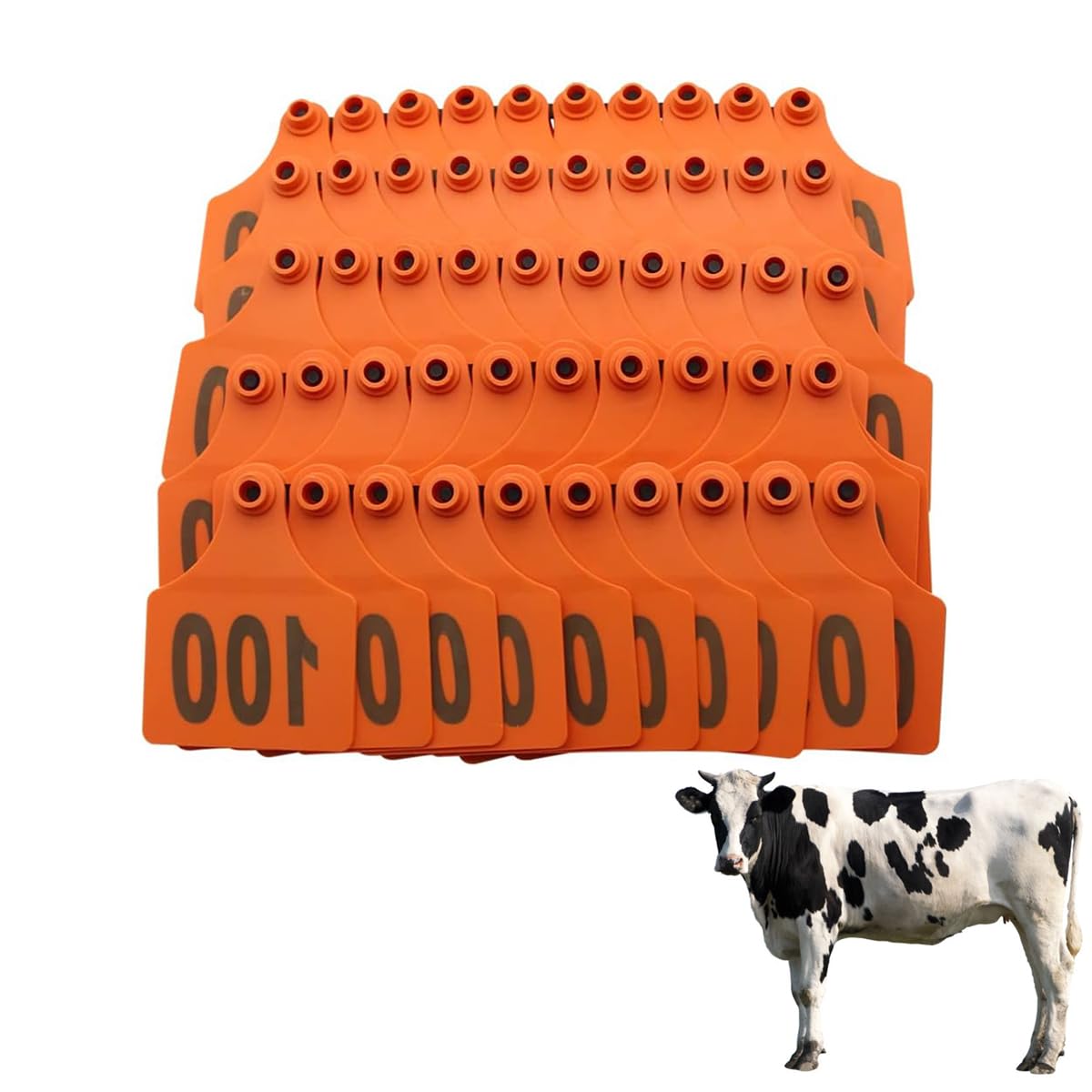 100 Marchi Auricolari Numerati Per Bestiame - Verde, TPU Per Mucche, Capre, Pecore E Maiali