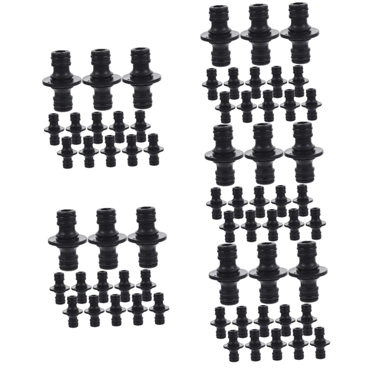 ifundom 5 Series Adaptador para Manguera Irrigación Conector Adaptador De Manguera De Jardín Agua Exterior Hose Accesorios De Conexión Rápida Conectar Tubo El Plastico Negro 25 Piezas X 5