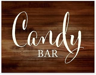 Andaz Press Wedding Party Signs, Rustic Wood Print, 8.5x11 inch, Candy Bar Reception Dessert Table Sign, 1 Pack, Food Candy Bar