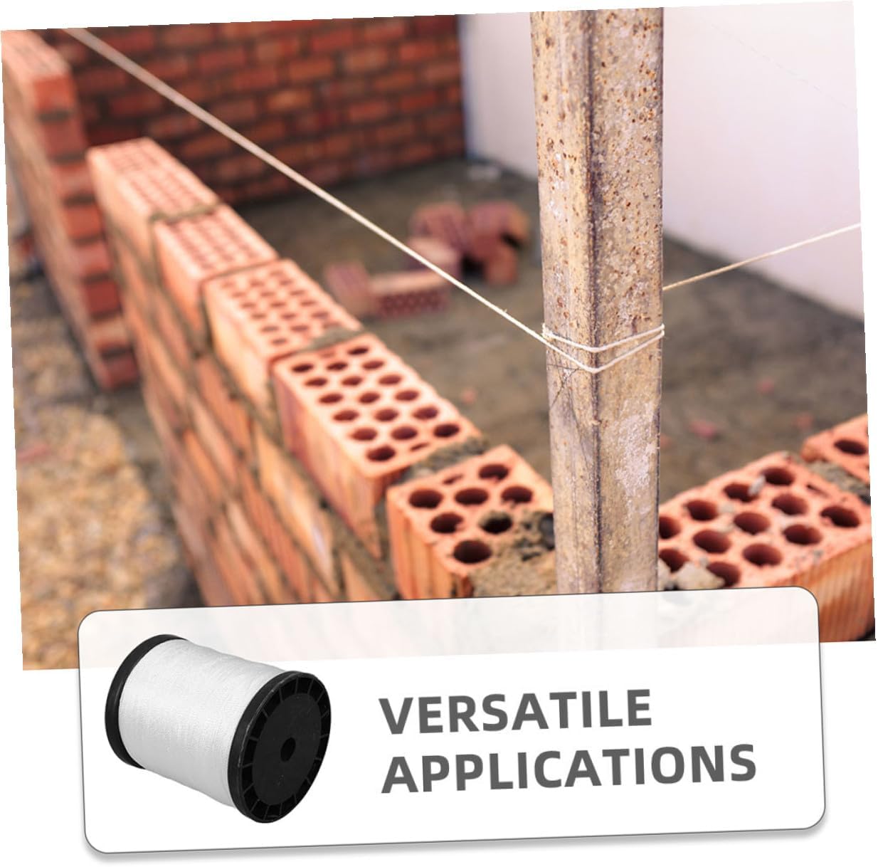 SEWACC 3 Rolls Construction Twine Nylon String Cord for Masonry and Building Projects, Strong Flexible Outdoor Nylon Twine for Bricklaying and General Construction Tasks