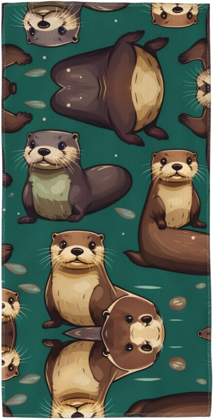 Naughty Beaver Print Hand Towels for Kitchen, Decorative Bathroom Towels Decor Farmhouse Cute for Men Women Gifts