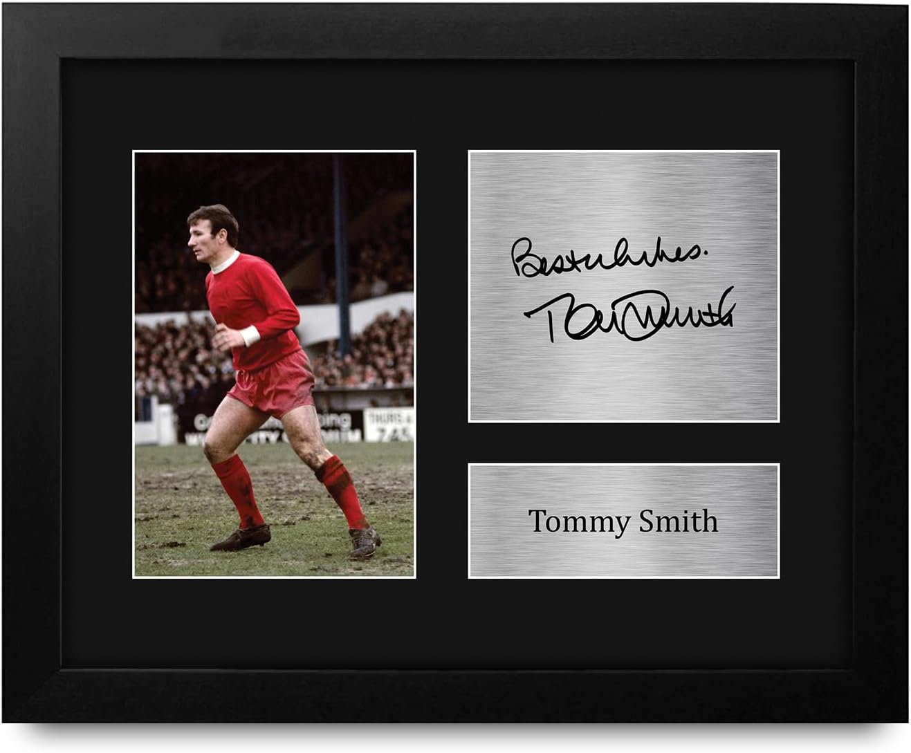 HWC Trading Tommy Smith Liverpool Gifts Printed Signed Autograph Picture for Soccer Fans and Supporters - US Letter Framed (ID-009006)