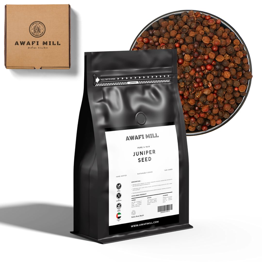 – AWAFI MILL Juniper Seeds 500g (17.6 oz) | Dried Juniperus communis Seeds | Piney Citrus Aroma | For Seasoning, Brines & Pickling | No Additives