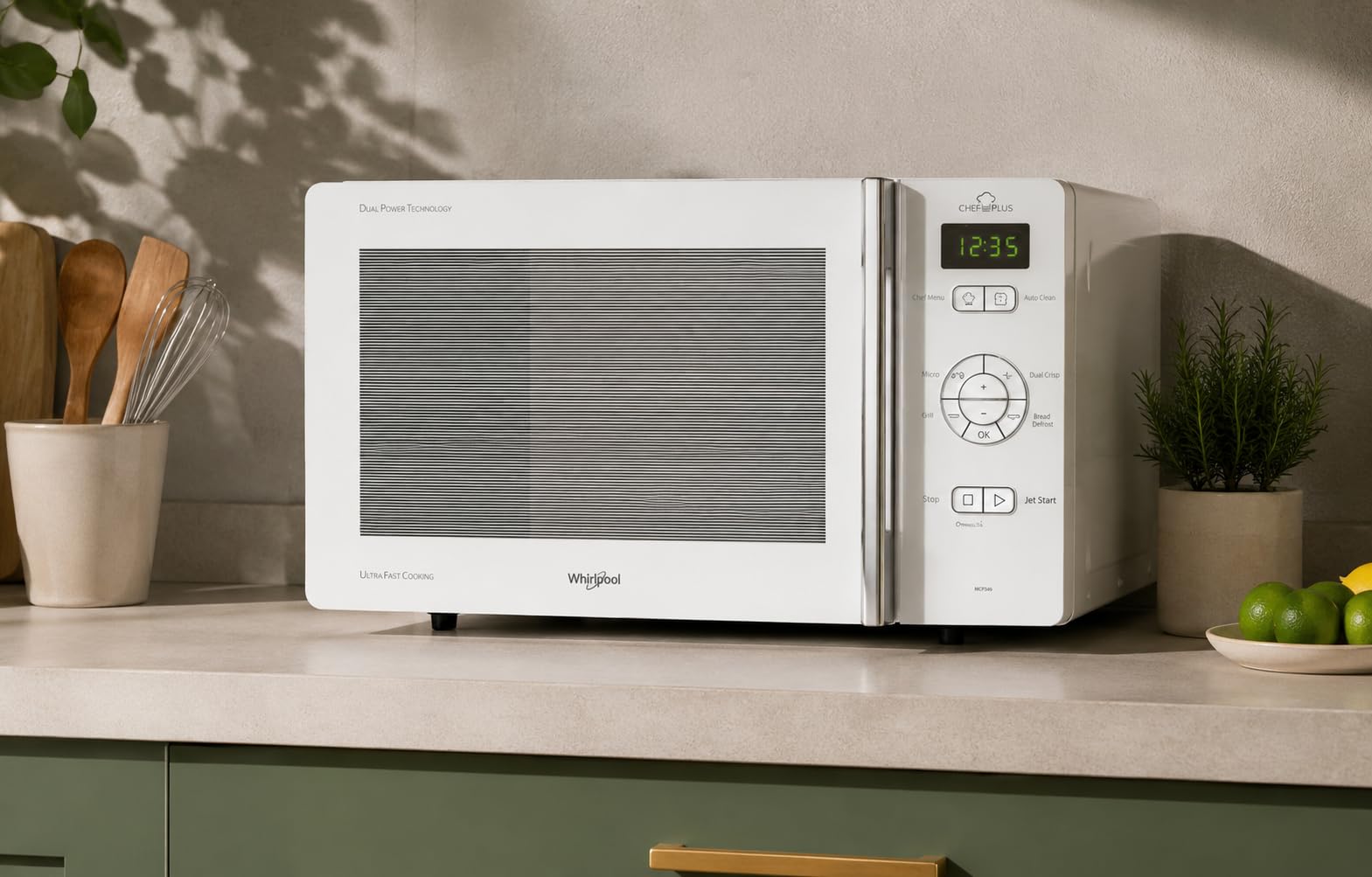 MICR. WHIRLPOOL MCP345WH 25L CRIP GRILL 800W BLANC