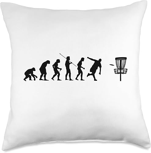 Miniatura 1 de Disc Golf Evolution Mankind Putter Midrange Par Disc Golf Mankind Evolution Par Hole in one Driver Frisbee Throw Pillow, 18x18, Multicolor