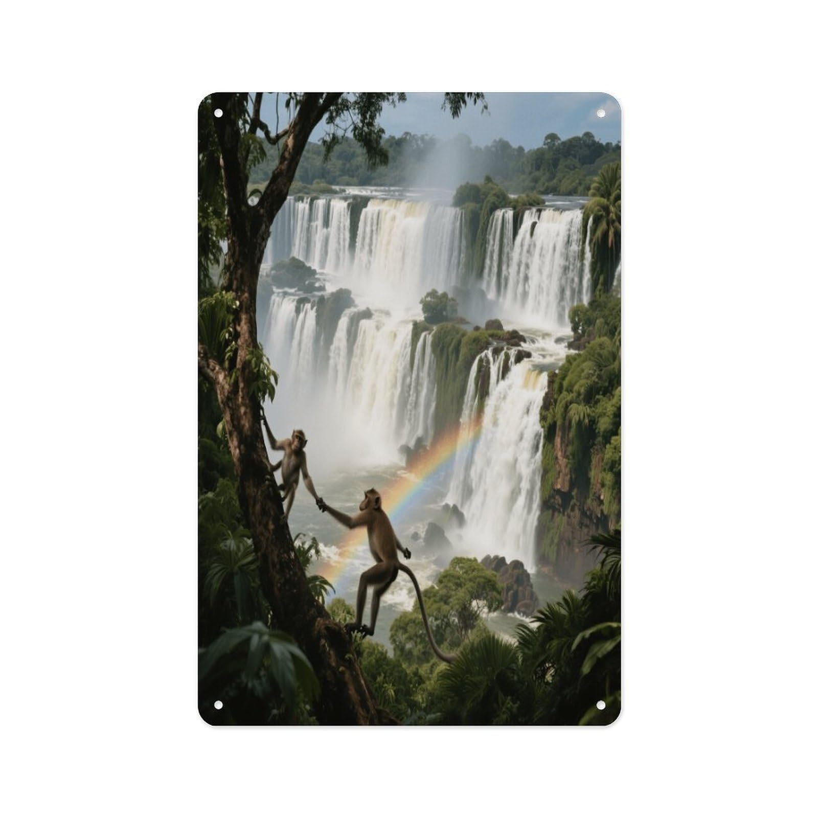 Fekiloot Style Iguazu Falls Rainforest Wall Decor Metal Signs Tin Signs Poster