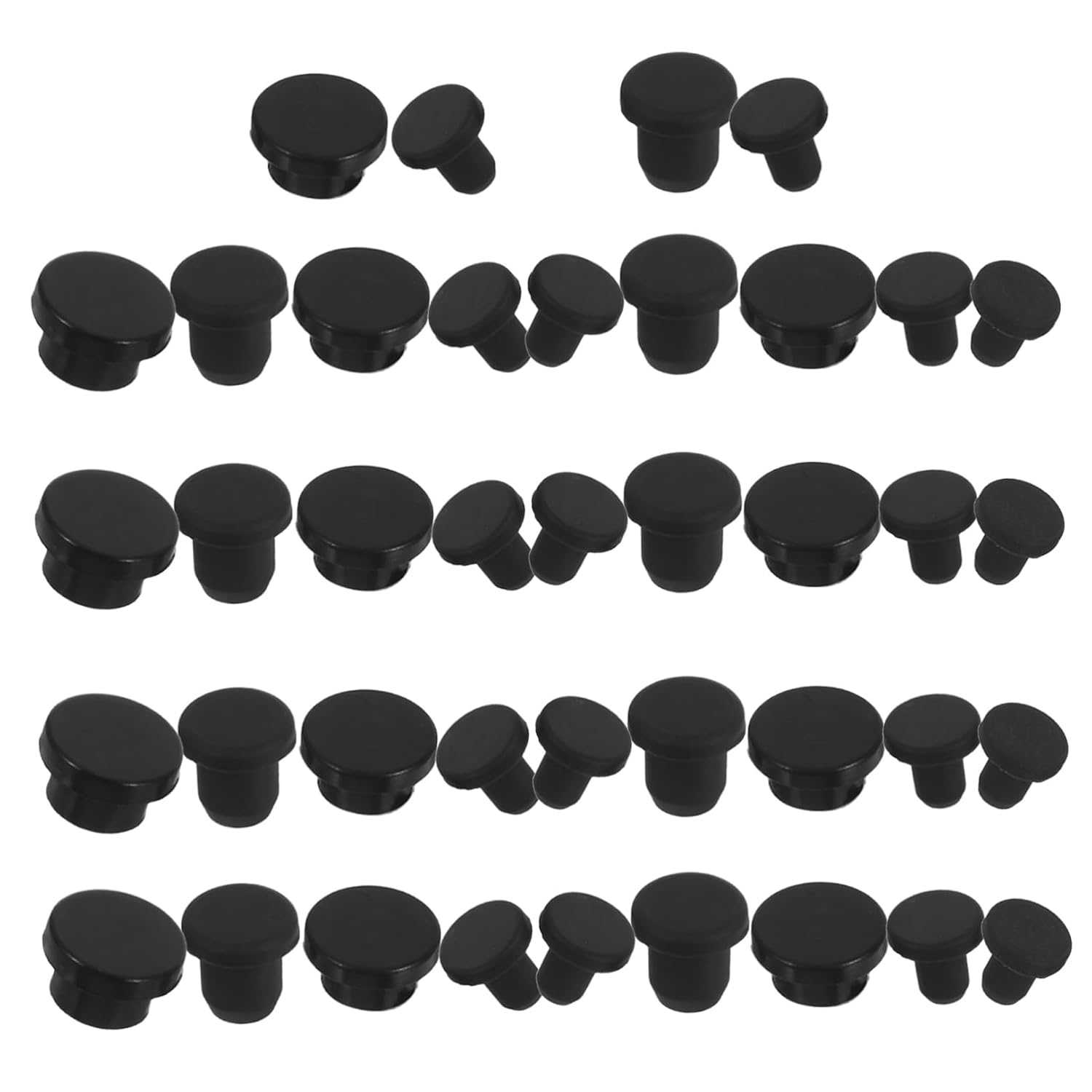 Cabilock 50pcs Silicone Sealing Plugs Industrial Silicone Hole Plug Reusable End Cap Flexible Rubber Tube Dustproof Impact Resistant Seal Cover