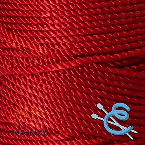 Image of Espiga No.18-100% Nylon Omega String Cord for Knitting and Crochet - 06 Red