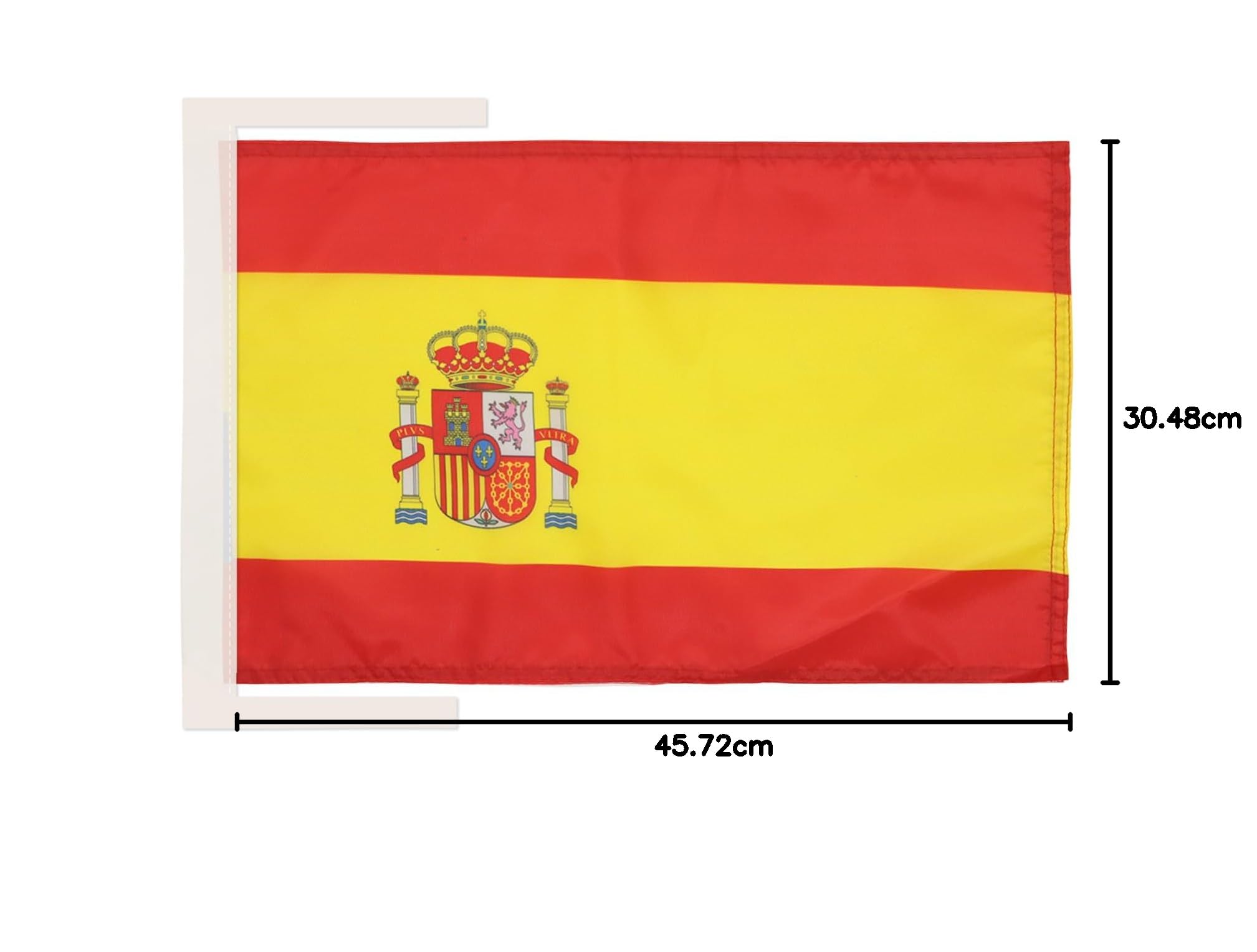 AZ FLAG Flaga Hiszpania 45x30 cm Hiszpański Poliester 100D Sznurki | Do wnętrz i na zewnątrz flaga dekoracyjna España podwójne szwy i wzmocnione krawędzie