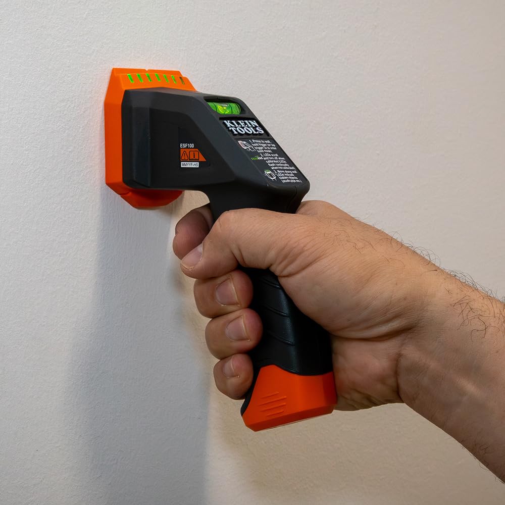 Klein Tools Détecteur de Montants électronique ESF100 et Scanner Mural avec Niveau à Bulle, pour Clous en Bois et métal, LED Vert Vif, Piles incluses