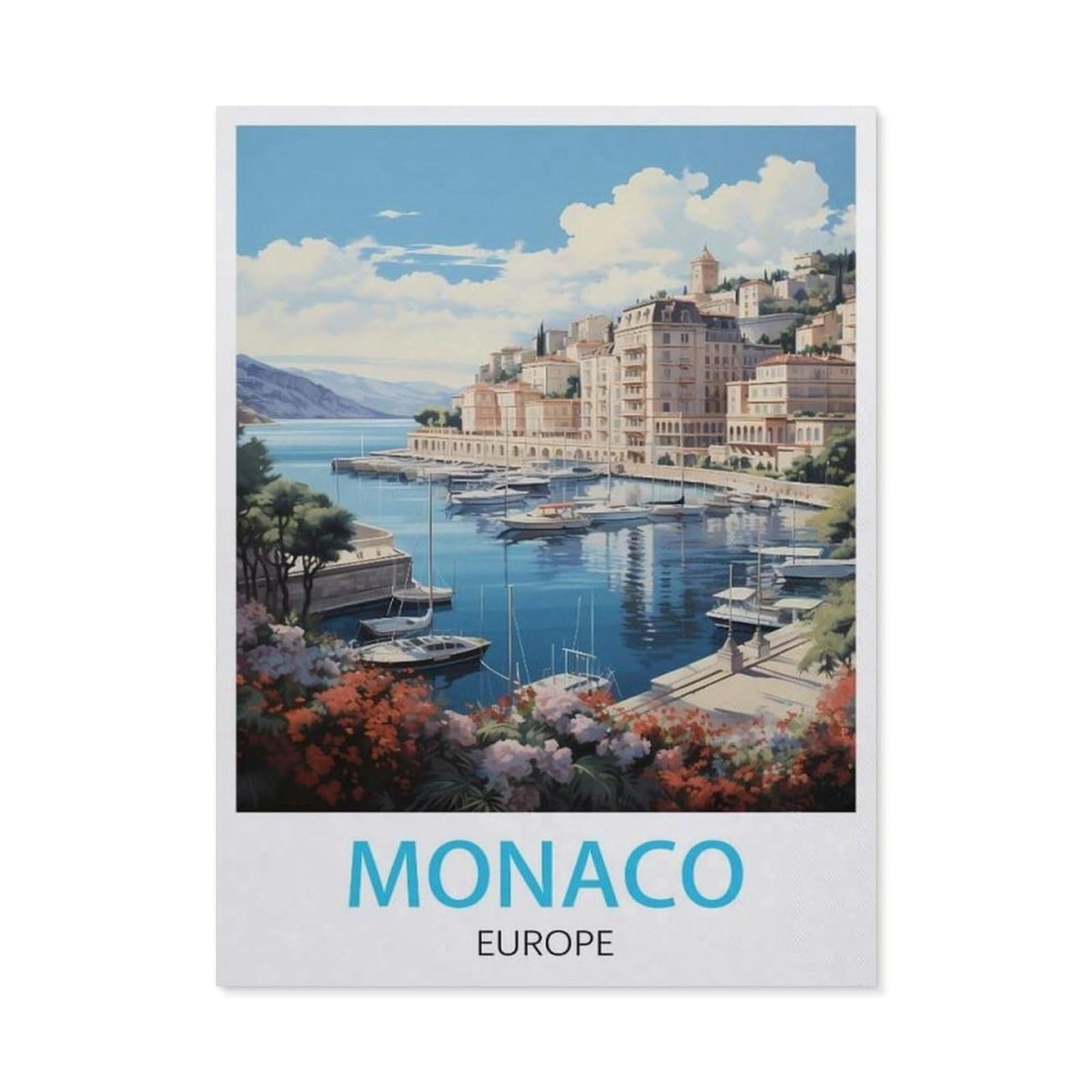 Funny Metal Tin Signs，Monaco(30x40cm）