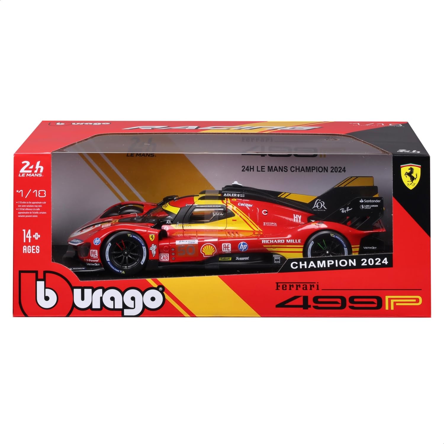 Amazon.com: Bburago - Ferrari 499P LMH 24H Le Mans Champion 2024
