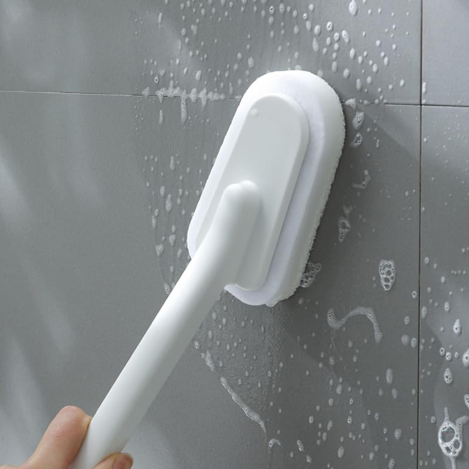 Cepillo Esponja - Mango Largo Reutilizable, Limpieza Profunda | ABS Paño Esponja 6,1x30,4x11,3cm Bañera Ducha Baldosas Superficies Difíciles Higiene Baño