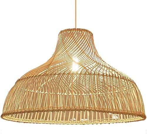 ZBDZR Boho Coastal Rattan Kitchen Island Pendant Light Rural Farmhouse Handmade Woven Natural Wicker Dining Room Hanging Lamp Minimalist Dining Table Chandelier for Bedroom Study