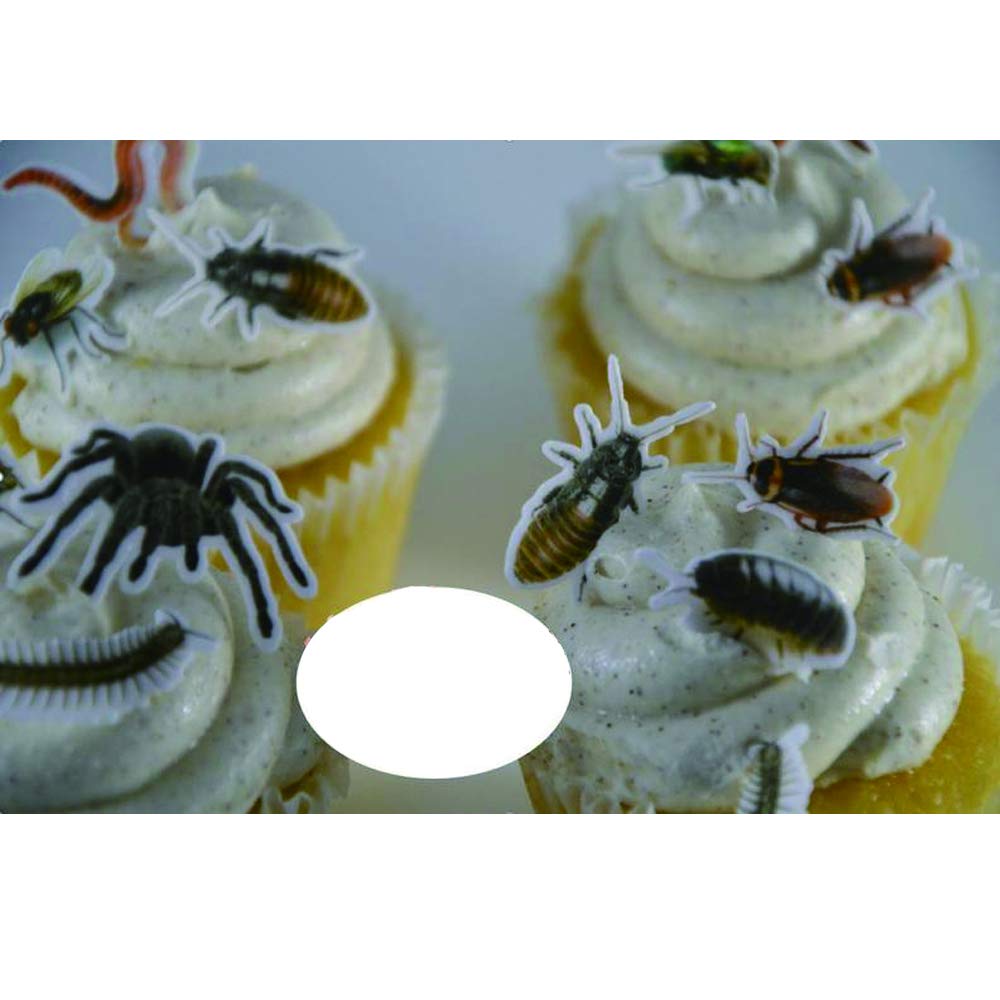 CHOCKACAKE 70x Edible Wafer Spider, Bug Cupcake Topper, Pre-cut Funny Party Cake Decoration
