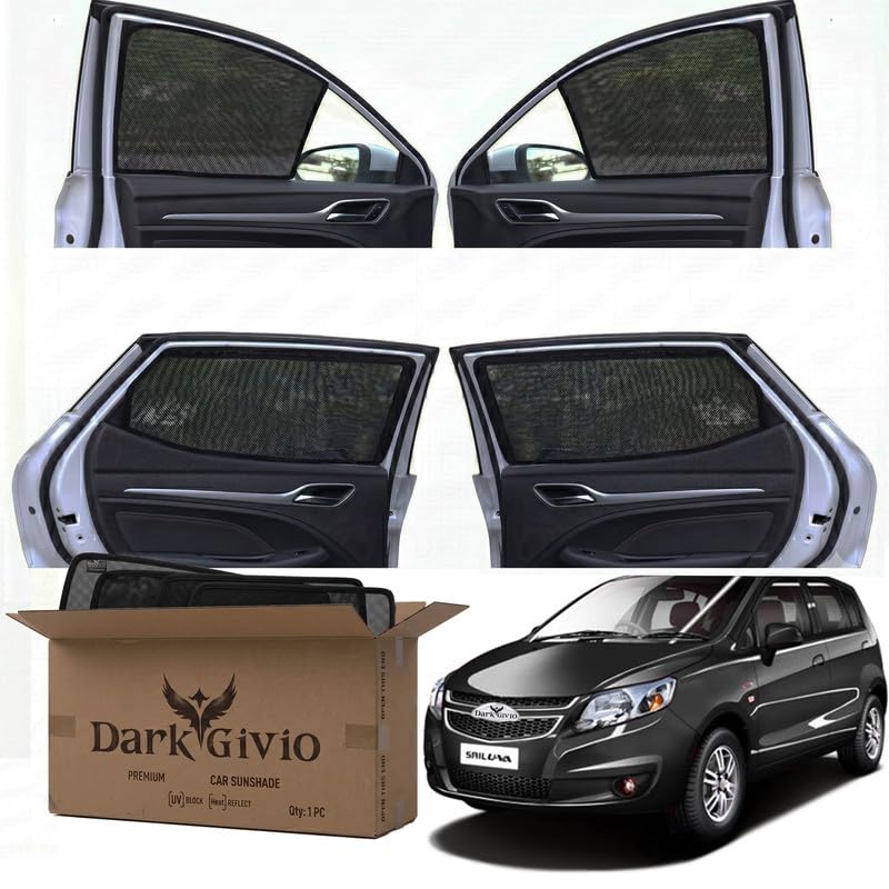 Image of Car Window Sun Shade Protector for SAIL UVA | Exact Fit Non-Magnetic Half Cut Sunshade (Set of 4 /6) | UV Blocker Side Window Car Curtains & Interior Accessory