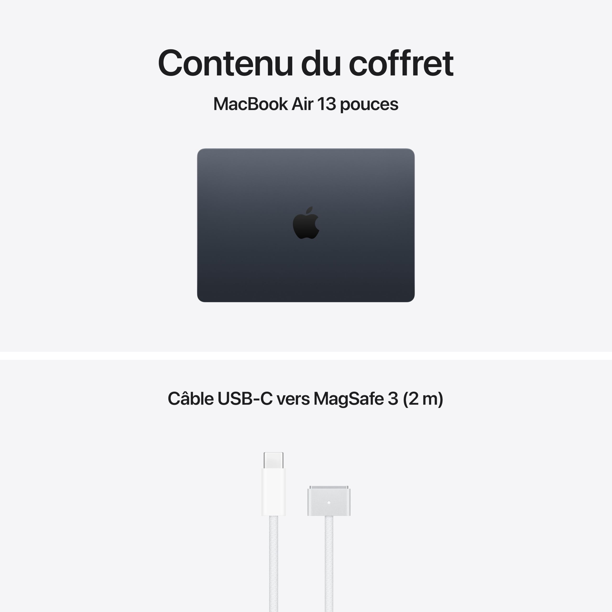 Apple MacBook Air 13 Pouces Portable avec Puce M5 : Conçu pour l’IA, Écran Liquid Retina 13,6 Pouces, Mémoire unifiée 16 Go, SSD 512 Go, Caméra Center Stage 12 MP, Touch ID, Wi-FI 7 ; Minuit