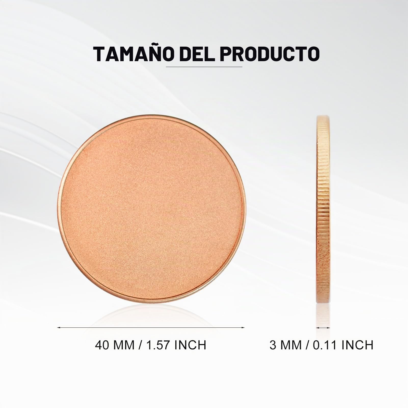 ComMarker 20 monedas de cobre en blanco, 3 mm de grosor, borde roscado de 40 mm, grabado en blanco, caja de protección acrílica para boda, manualidades, grabado, viajes, colección conmemorativa