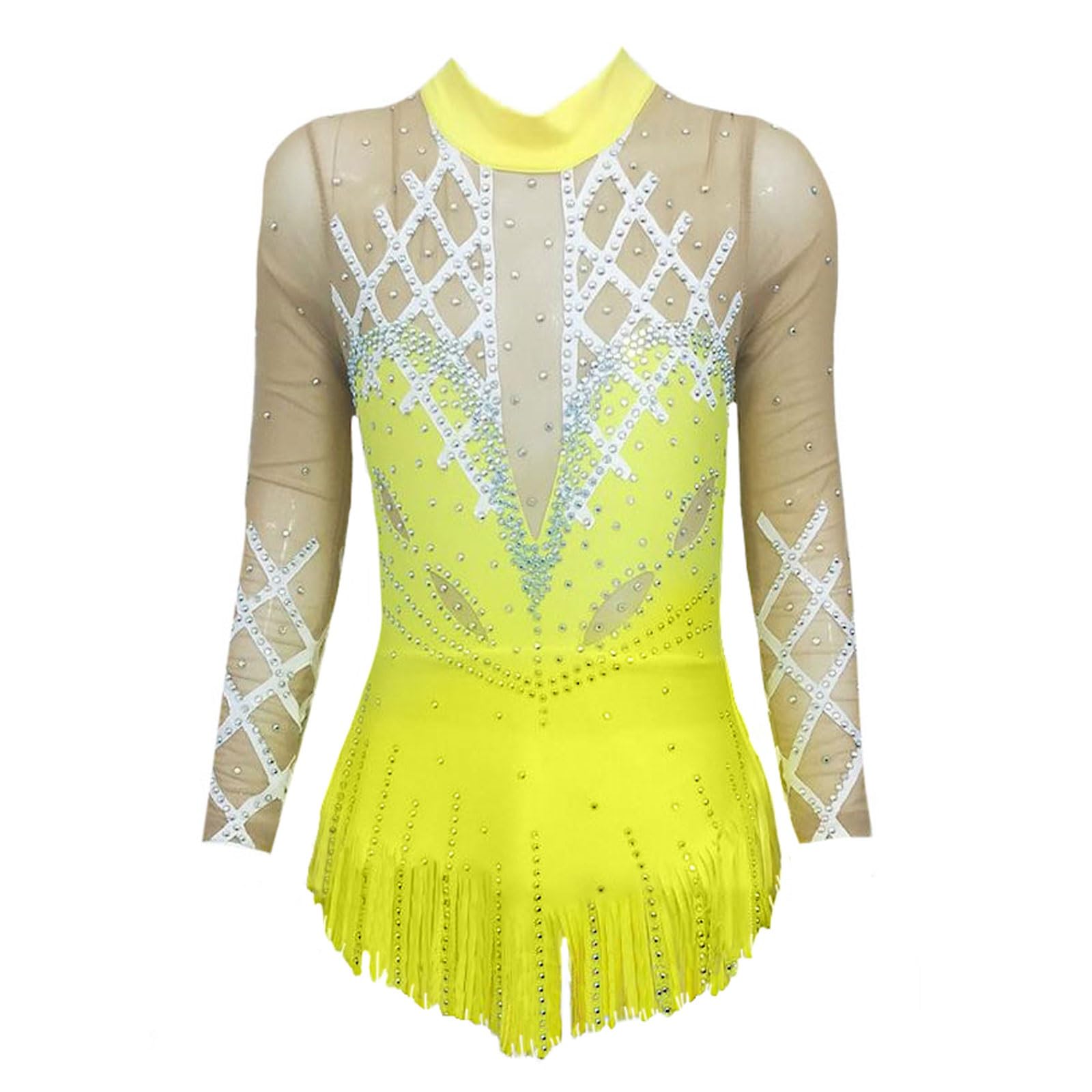 Maillot De Gimnasia Rítmica For Mujer, Uniforme De Gimnasia Rítmica For Niñas For Competición Con Diamantes Brillantes
