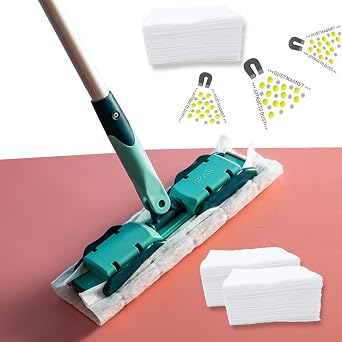 MonLiya 200 Pcs Disposable Cleaning Wipes - Microfibre Electrostatic Floor Cloths, Wet or Dry Wipes Floor Duster, Fits Most Mops, 29cm x 21cm