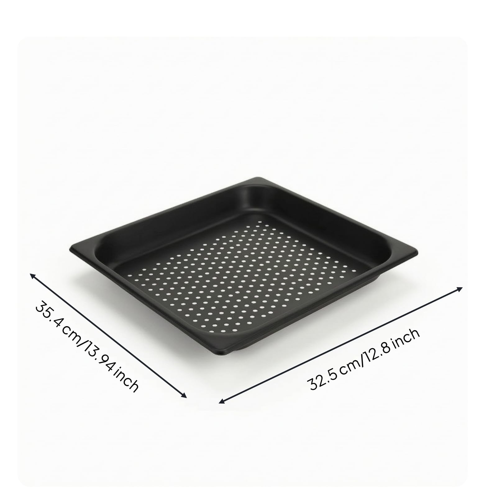 rockible Teglia Gastronomica 2/3 Rettangolare Teglia Antiaderente Versatile Vassoio per Chef, Ristorazione, Pasticceria, 354 325 40mm, Teglia Da Forno Antiaderente Perforata
