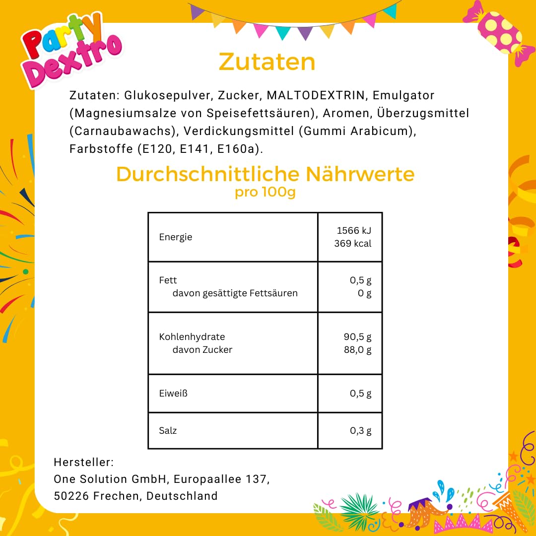 Wurfmaterial für Karneval - Traubenzucker Ketten - 320 Stück einzeln verpackt - Karneval und Fasching - 5,76kg