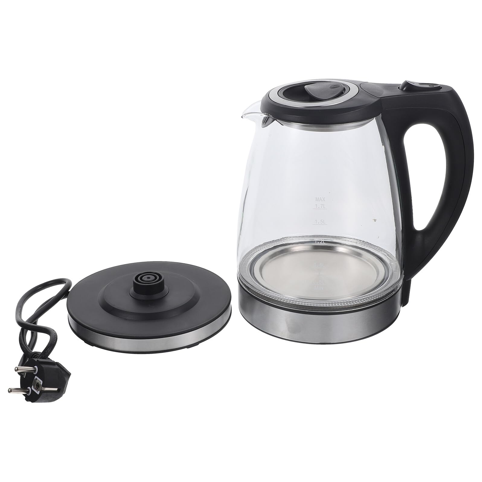 Bouilloire électrique en verre noir de 1,7L BESPORTBLE au design épuré pour la cuisine