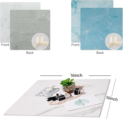 Miniatura 7 de BEIYANG Fondo de fotografía de doble cara de 2 piezas, superficie de fondo de fotografía de cemento de mármol de 16 x 16 pulgadas, tablero de fotos