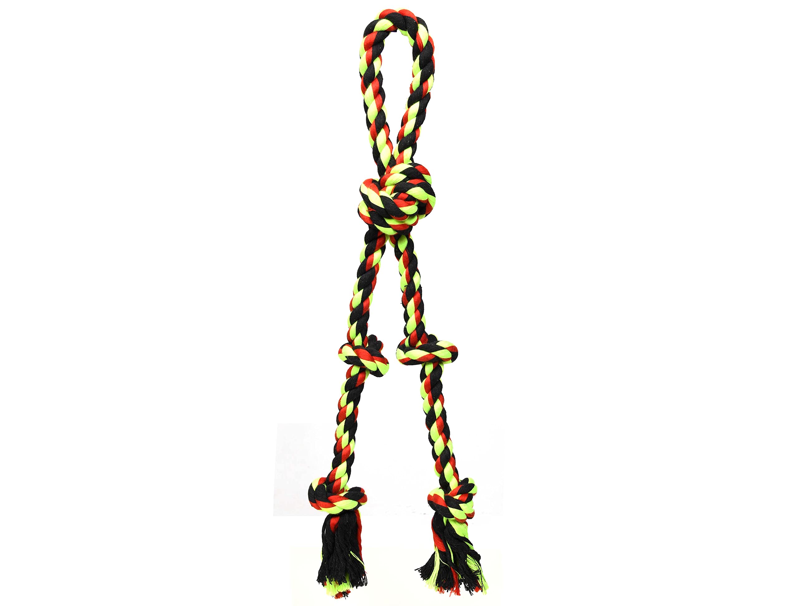 AARON LEATHER GOODS VENDIMIA ESTILODog Rope Toys for Aggressive Chewers, Tug of War Dog Toy for Large Dogs 5 Knot with Handle