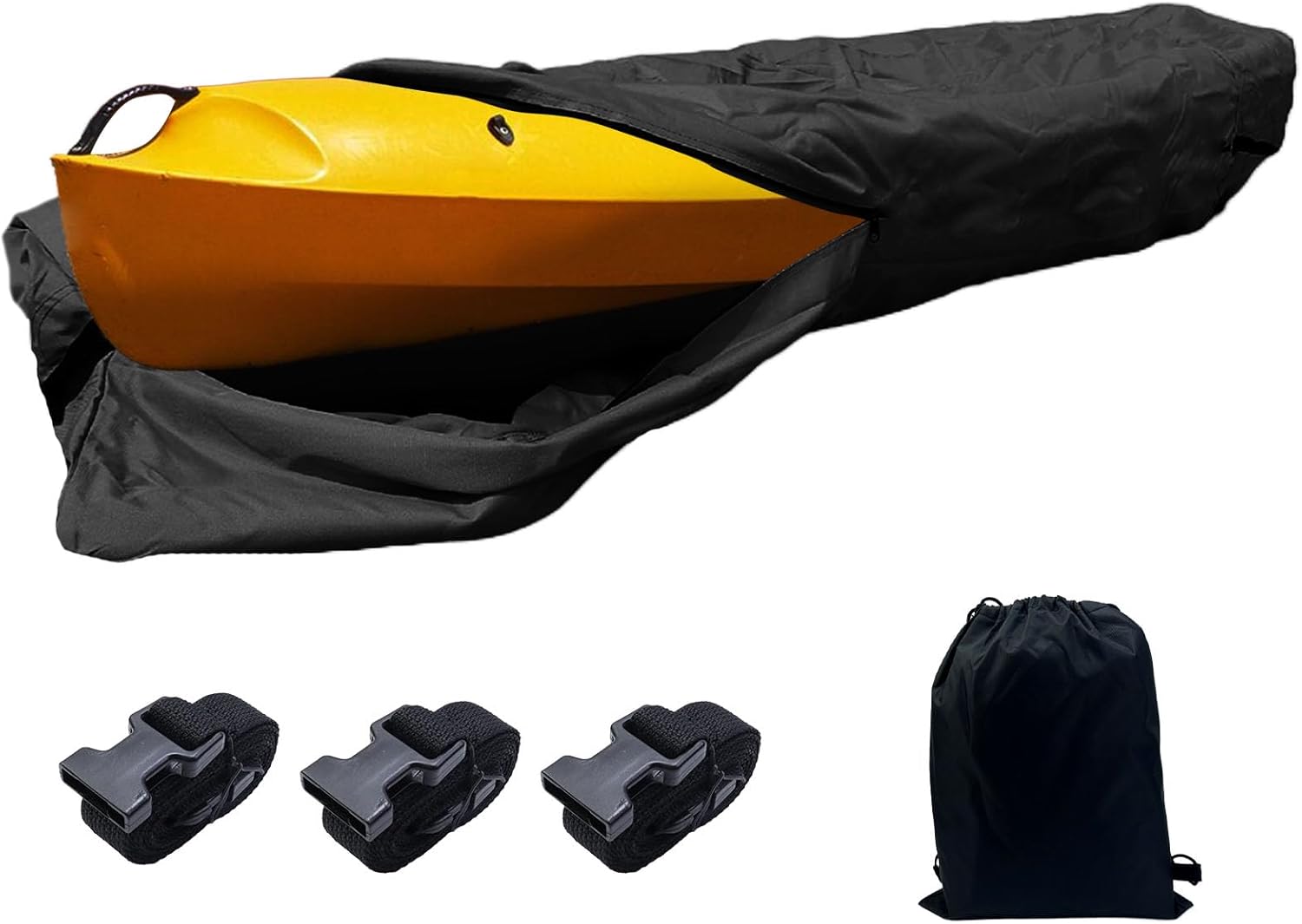 Kayak Cover,Black Canoe Cover Full Wrap Thickened Waterproof Kayak Cover for Outdoor Kayak/Canoe/Paddle Board,Kayak Accessories fit for 10ft Long Kayak Kayak Cover,Black Canoe Cover Full Wrap Thickened Waterproof Kayak Cover for Outdoor Kayak/Canoe/Paddle Board,Kayak Accessories fit for 10ft Long Kayak