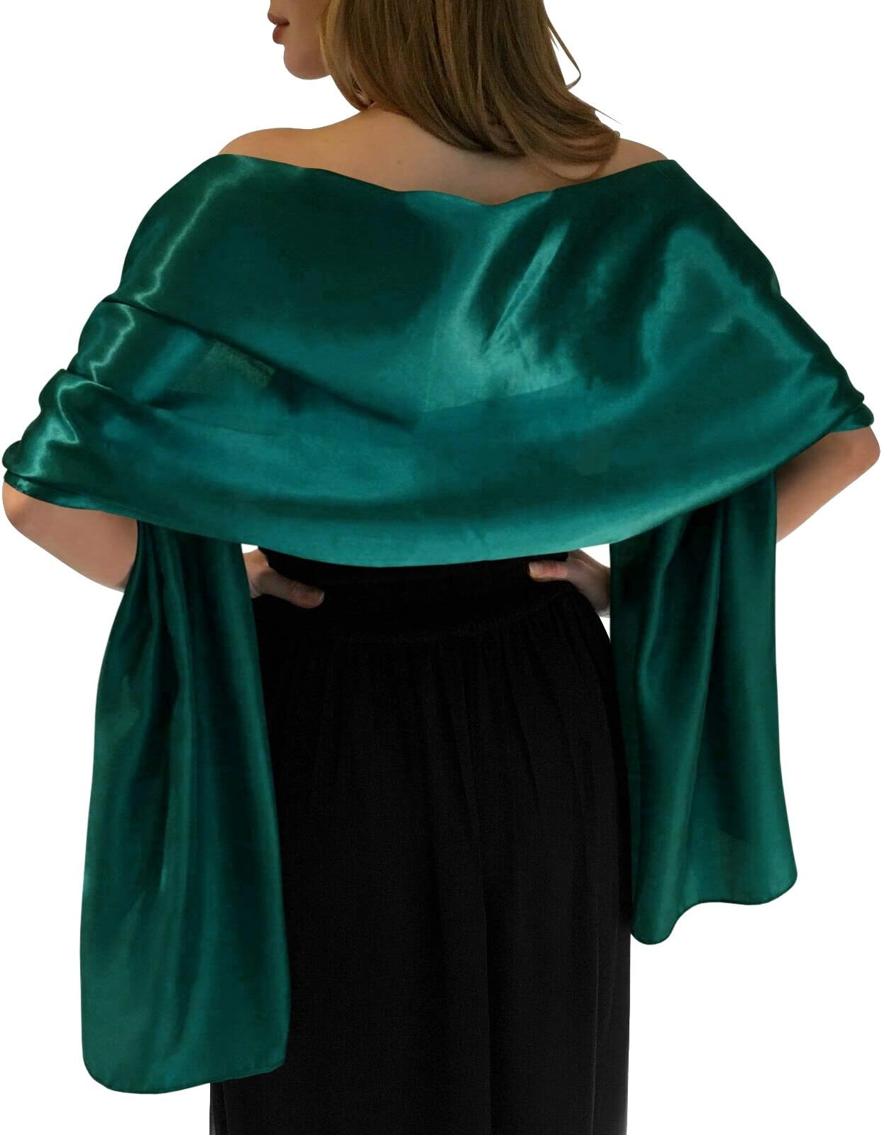 TMS Soft Satin Silk Scarf For Women Shawl Hijab Wrap Evening Party Shrug Bridal