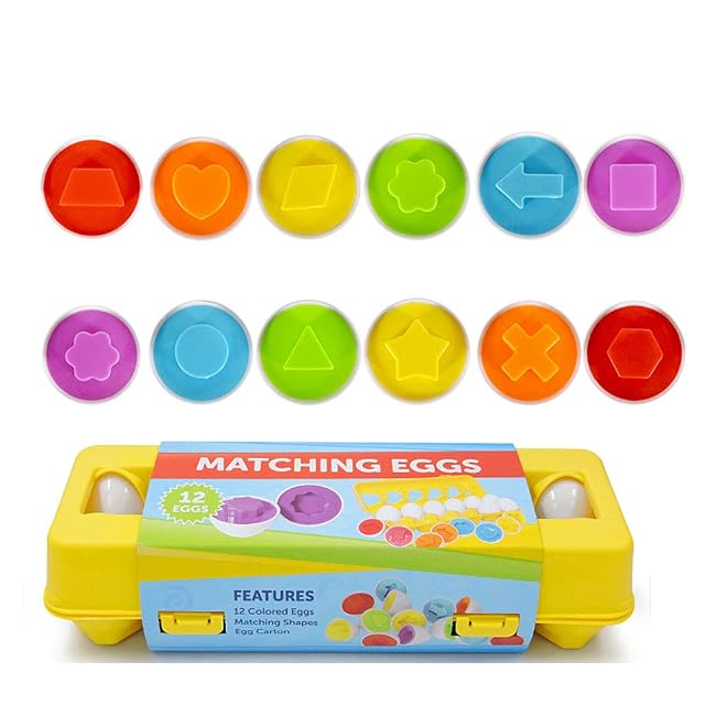 JUNBESTN Easter Matching Eggs Connect Eggs Parlour Games Toys Gifts for 2 3 Years Old Kids Toddler Baby