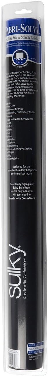 Sulky of America 407-20 Fabri-Solvy Washaway Stabilizer, 19-1/2" by 5 yd, White