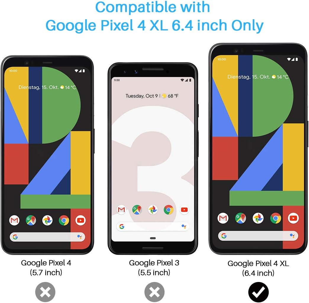 LK 3 Pack Screen Protector Compatible for Google Pixel 4 XL, New Version - Frame-Installation Tempered-Glass HD Clear