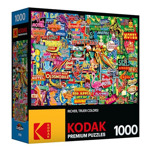 RoseArt - Kodak Premium - Neon Signs - 1000 Piece Jigsaw Puzzle for Adults by RoseArt - Used condition - US$8.50