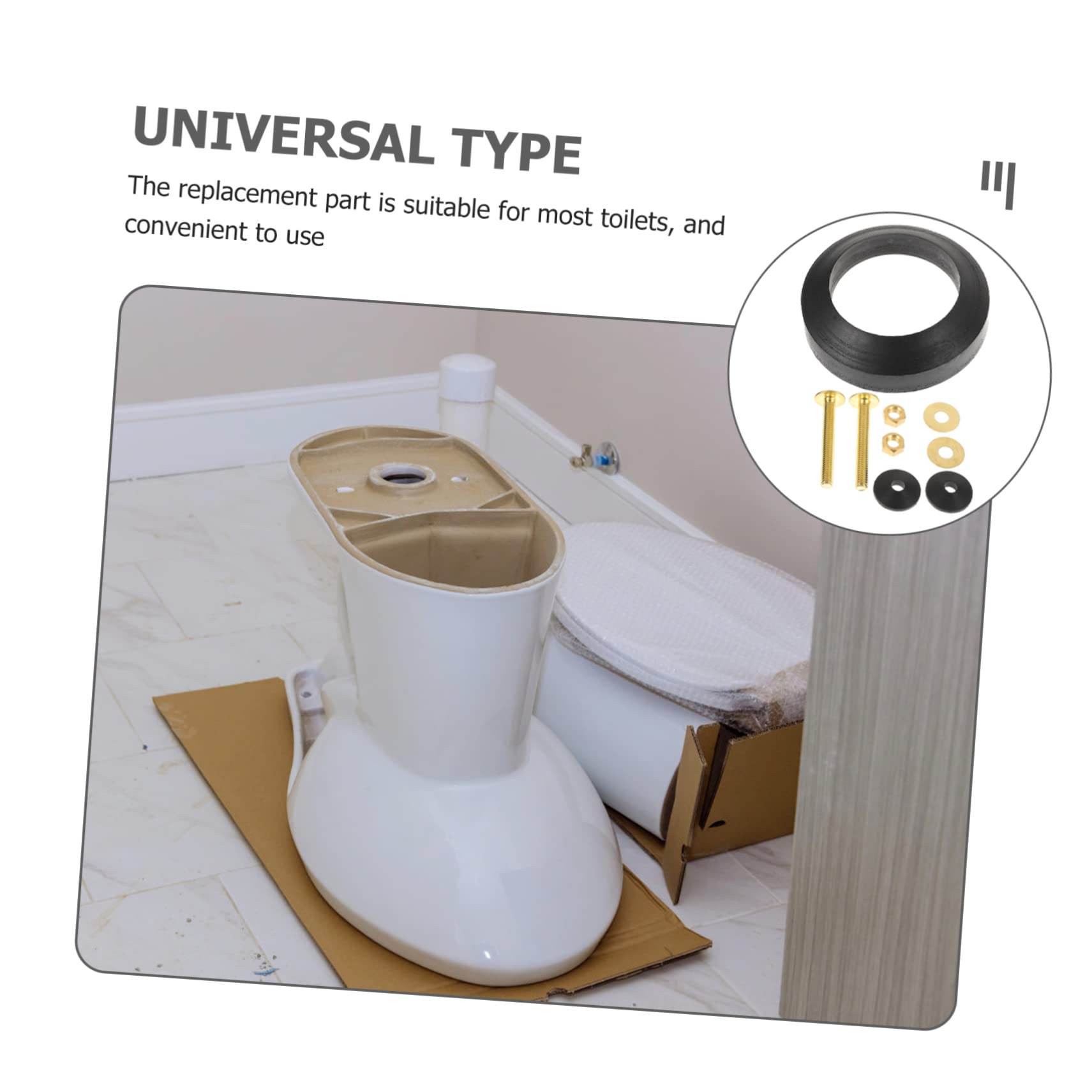 SHINEOFI 3 Set Accessori per Fissaggio e Guarnizione Wc Kit Completo per Cisterni e Facile Installazione e Compatibile con Maggior Dei Wc