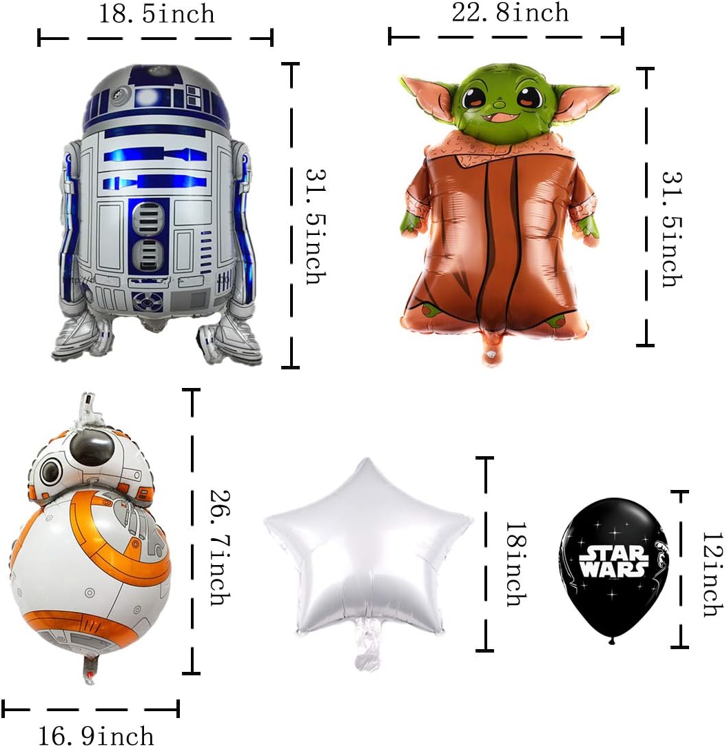 17 pcs Party Balloon For Star wars，Video Games the Child Birthday Party Supplies Star wars Bouquet Decorations : Toys & Games