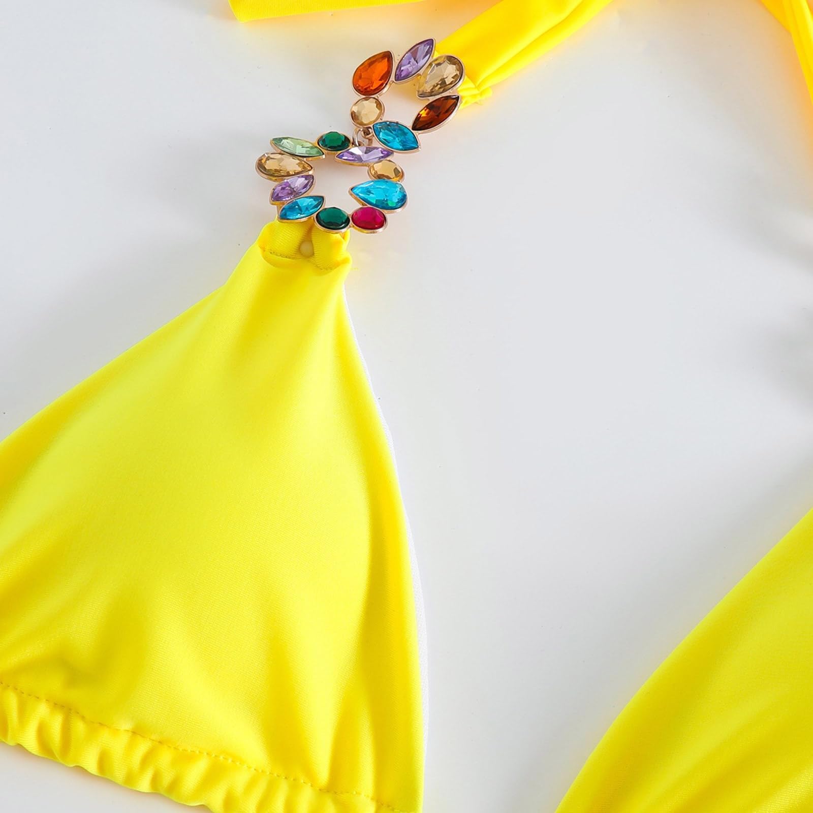 Conjunto de 3 bikinis triangulares para mujer con bikini envolvente de playa, bikini de cuello superior e inferior, trajes de baño de bikini