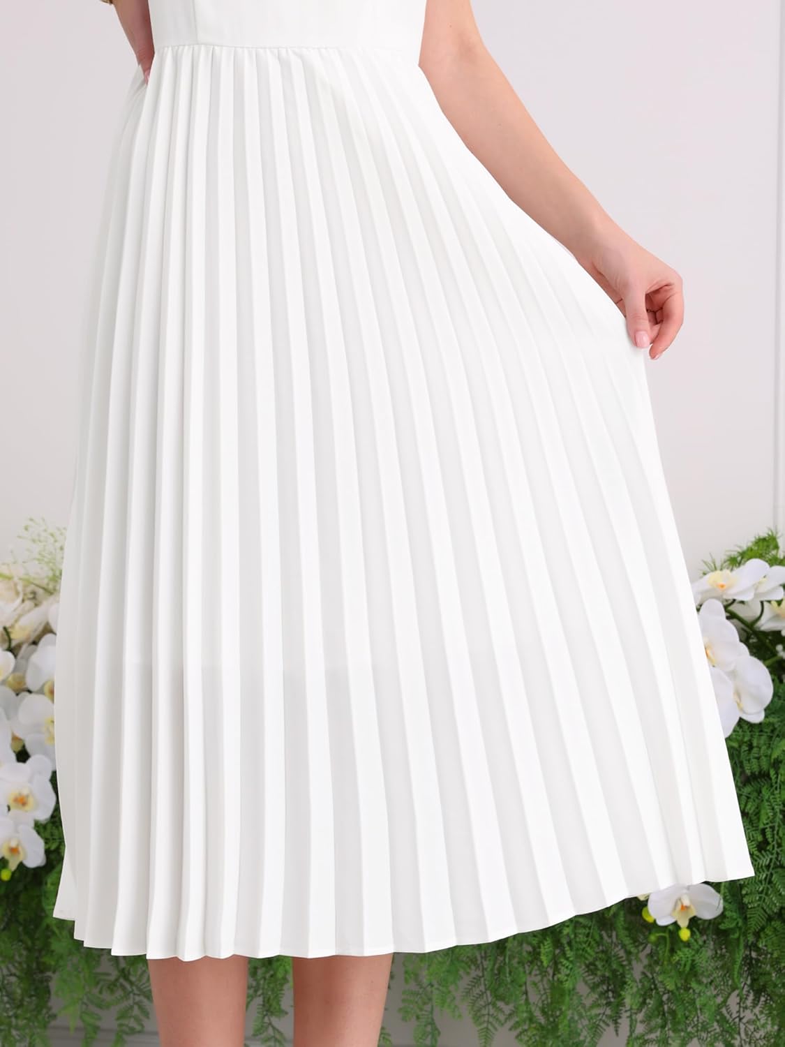 Women's Sleeveless Dress A-Line Summer Chiffon Midi Dress - Image 3