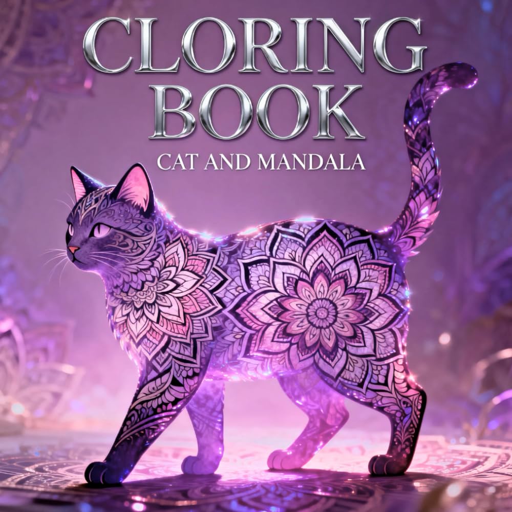Coloring Book: CAT and Mandala Art for Relaxation: Coloring Book: CAT and Mandala Designs for Adults