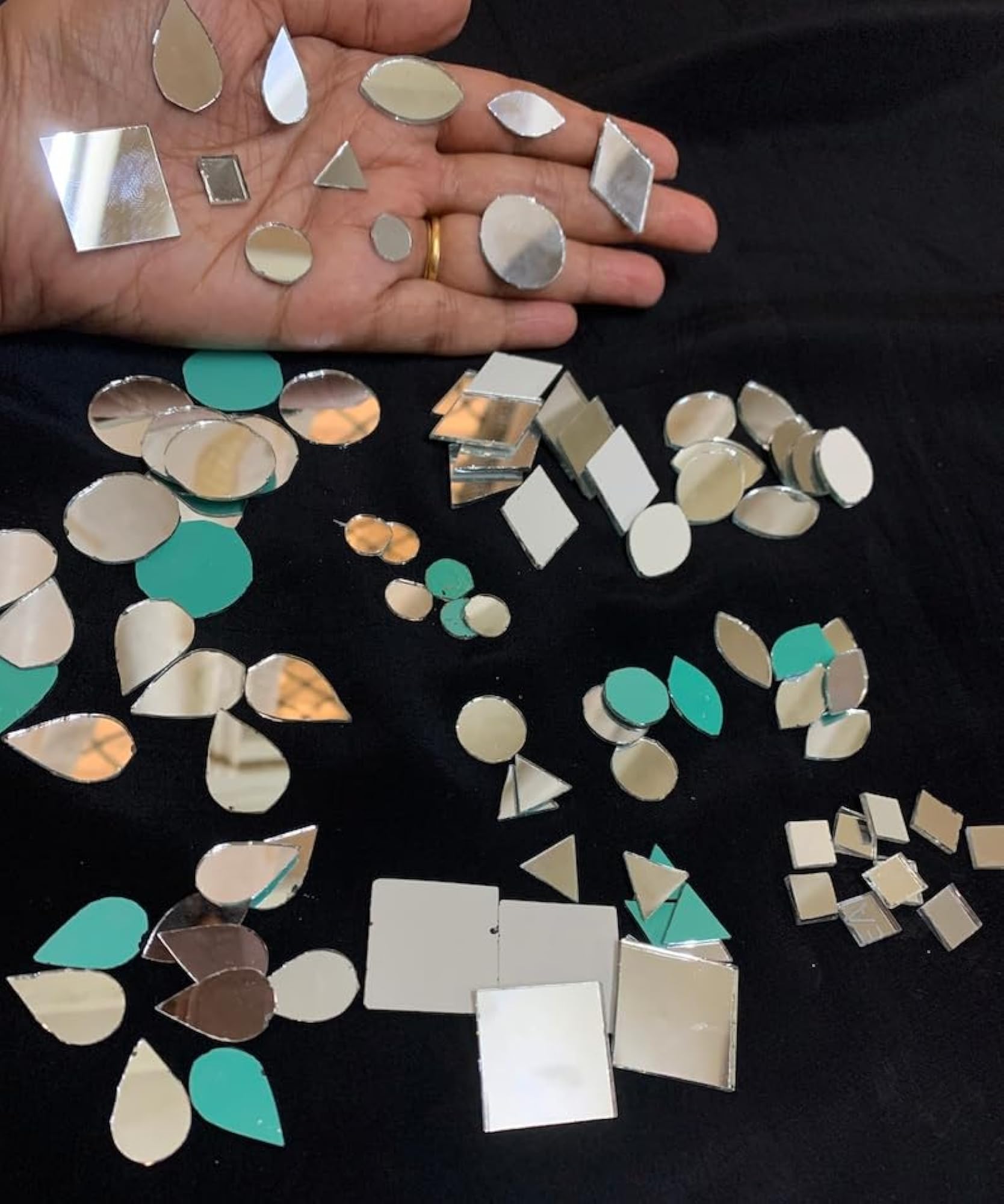 Rectangle Shape Mirrors for Craft Work, 115 Pieces