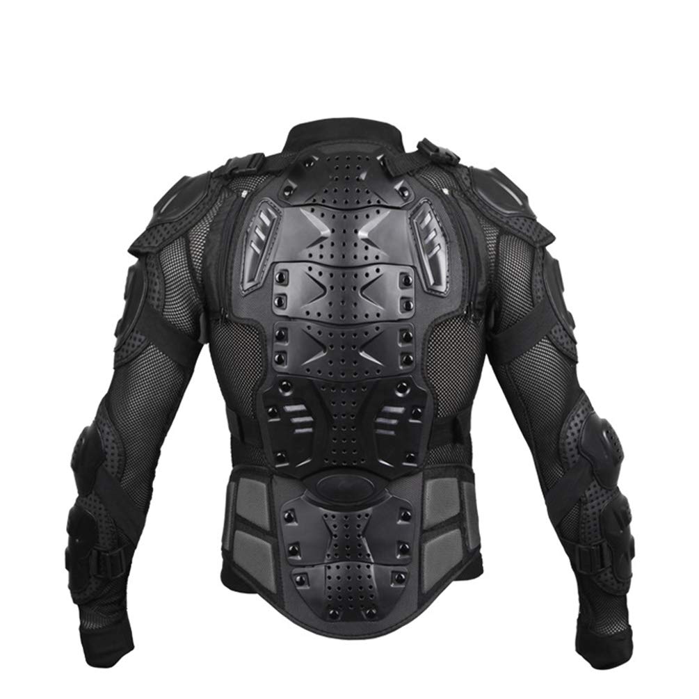 Giacchino Protettivo Traspirante Motocross Giacca Manica Lunga Armatura Jacket per Scooter, MTB, Enduro (Nero, XL)