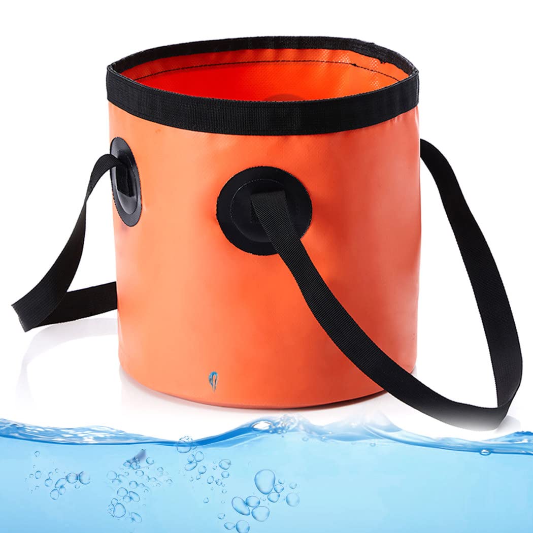 Secchio Pieghevole con Maniglie, 10L/20L Portatile Bacinella Pieghevole, Multifunzionale Bacino Pieghevole Secchiello Contenitore di Acqua Pieghevole per Campeggio Escursioni