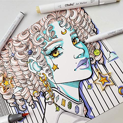 Ohuhu Y30-80600-28 Micro Pen Fineliner Drawing Pens: 8 Sizes Fineliner Pens Pigment Black Ink Assorted Point Sizes Waterproof thumb #4