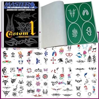 Master Airbrush Tattoo Stencils Set Book #1 Reuseable Tattoo Template Se...