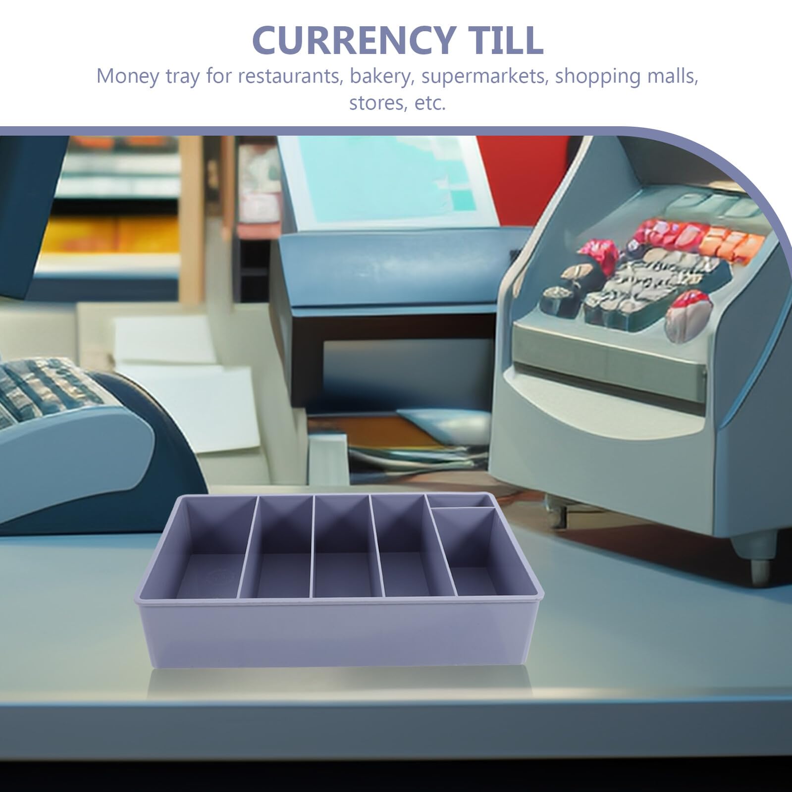 Caja De Monedas y Caja 5 Compartimentos Múltiples, Soporte De Escritorio Para Organización y Almacenamiento, Adecuado Para Supermercados y Comercios Minoristas