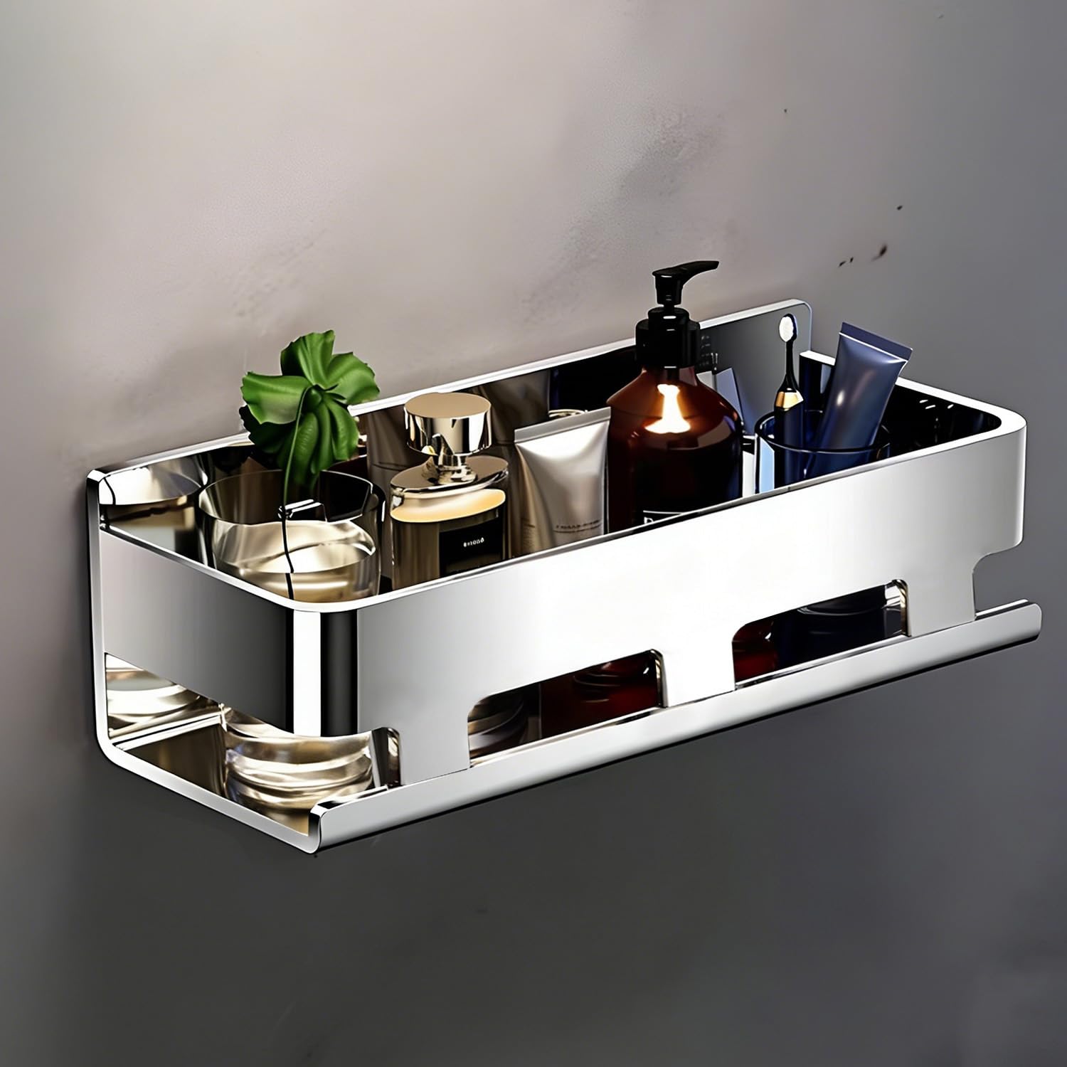 30 CM Perforación Acero Inoxidable 304 Baño Estante de Ducha Cromo Antióxido Estante de Almacenamiento de Baño para Jabón Champú Estante de Ducha Muro Estante de Almacenamiento para Cocina