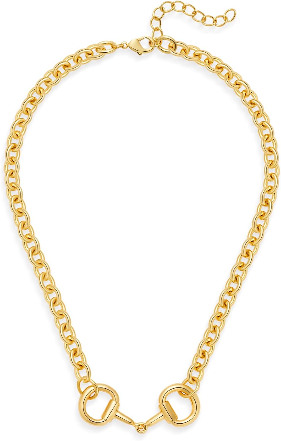 Chunky Gold Horse Bit Pendant Necklace for Women Horseshoe Necklace Statement Necklaces Trendy Western Jewelry