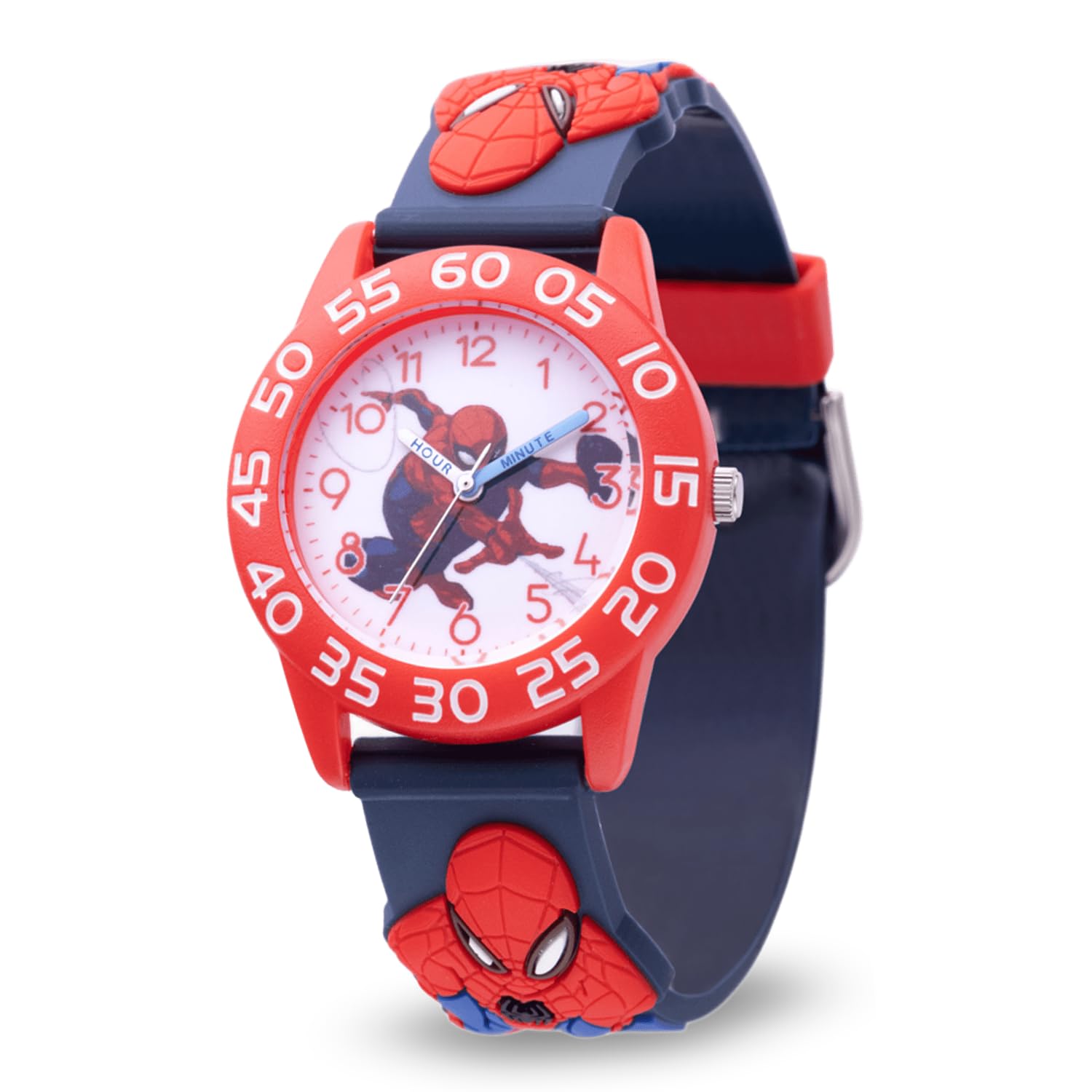 Marvel Spiderman Watch for Kids - Spiderman Watch Boys - Spider-Man Watches for Boys 4-6 - Kids Toys - - Marvel Toddler - Teen - Red Bezel - Multicolor Nylon Strap