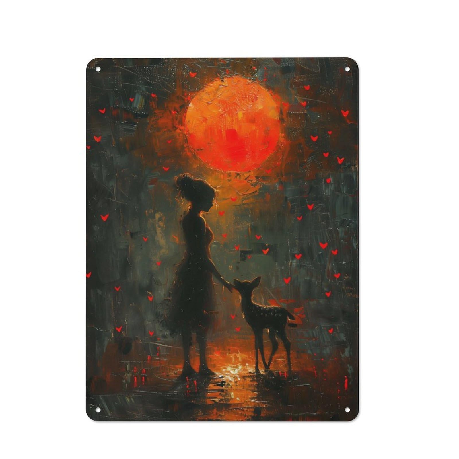 Junmoney Lovely Nature Sunset Rustic Metal Sign 40X30cm, Barn Style Farmhouse Wall Decor For Kitchen, Cottage, Porch Or Garden Room